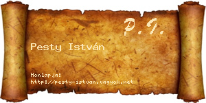 Pesty István névjegykártya