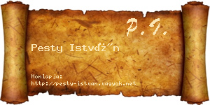 Pesty István névjegykártya